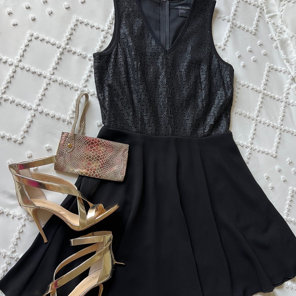 A|X Armani Exchange Sleeveless Occasion Black Mini Dress SIZE 8